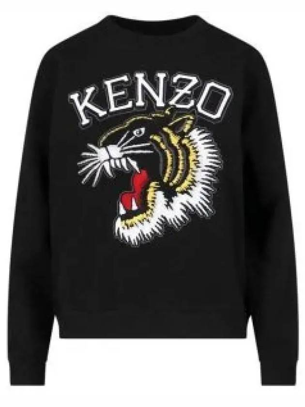 Tiger Varsity Print Cotton Sweatshirt Black - KENZO - BALAAN 2