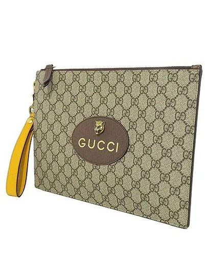 473956 Neo Vintage GG Logo PVC Supreme Gold Tiger Decorated Clutch Bag - GUCCI - BALAAN 2