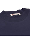 Logo Organic Cotton Short Sleeve T-Shirt Navy - MARNI - BALAAN 6