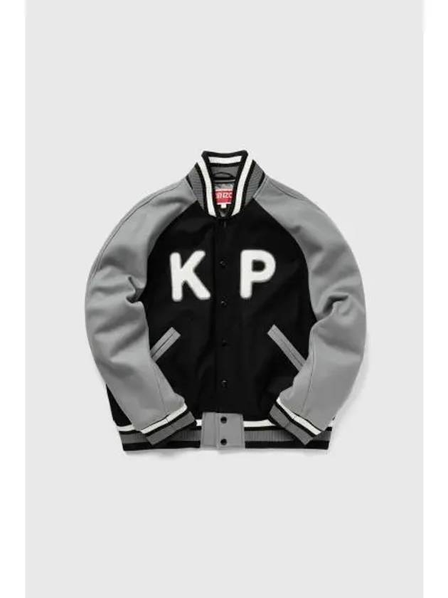 Varsity Logo Bomber Jacket Grey - KENZO - BALAAN 2