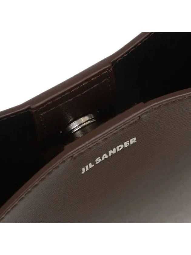 Tangle Small Leather Cross Bag Brown - JIL SANDER - BALAAN.