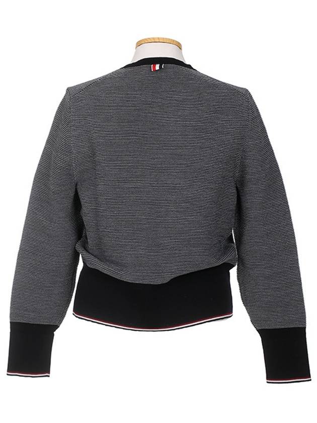 Crew Neck Striped Knit Top Navy - THOM BROWNE - BALAAN 4