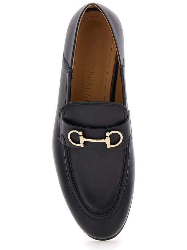 Gancini Ornament Mule Loafers Black - SALVATORE FERRAGAMO - BALAAN 4