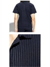 Pleated Polo Shirt Navy - ISSEY MIYAKE - BALAAN 6