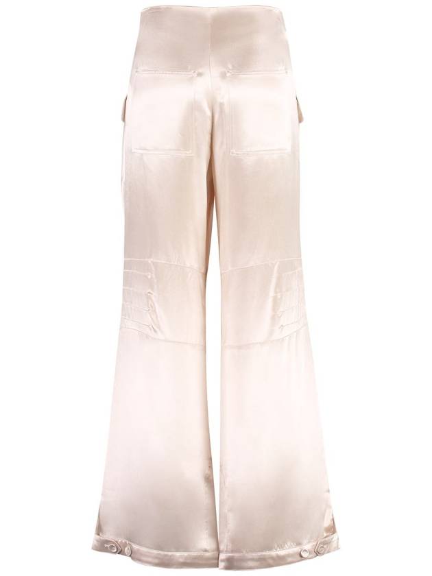 Women's Viscose Shiny Cargo Straight Pants Beige - FENDI - BALAAN 3