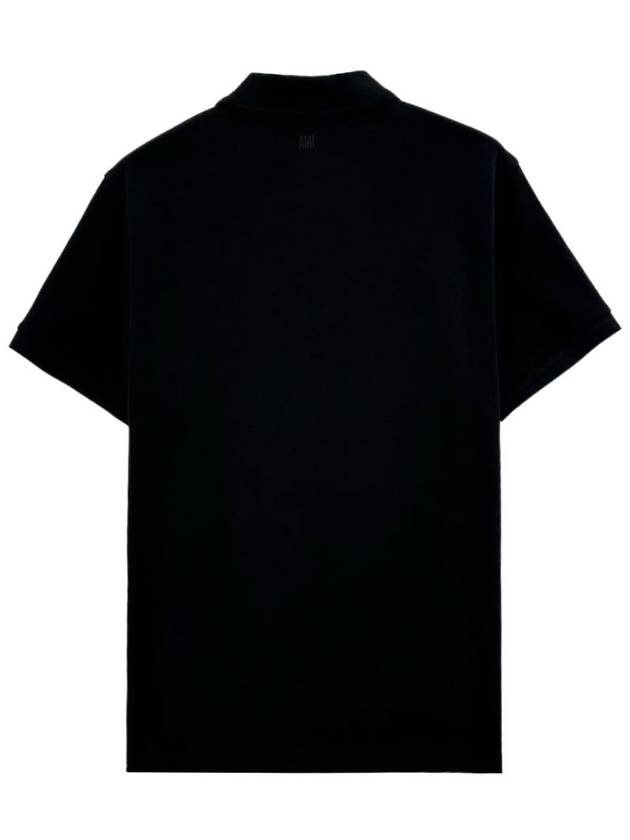 Heart Logo Polo Shirt Black - AMI - BALAAN 3