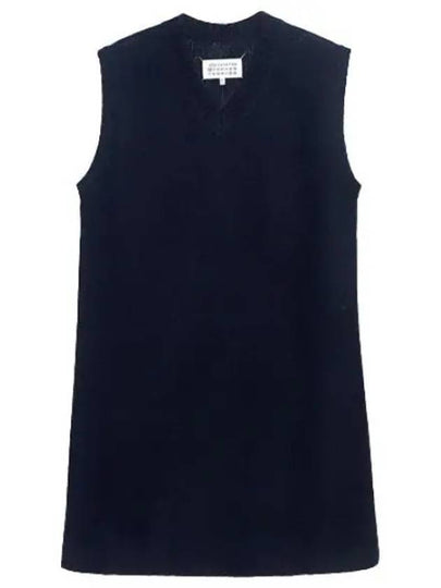 Women's V-neck Knit Midi Dress Blue - MAISON MARGIELA - BALAAN 2