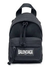 logo patch mini backpack cross bag black - BALENCIAGA - BALAAN.