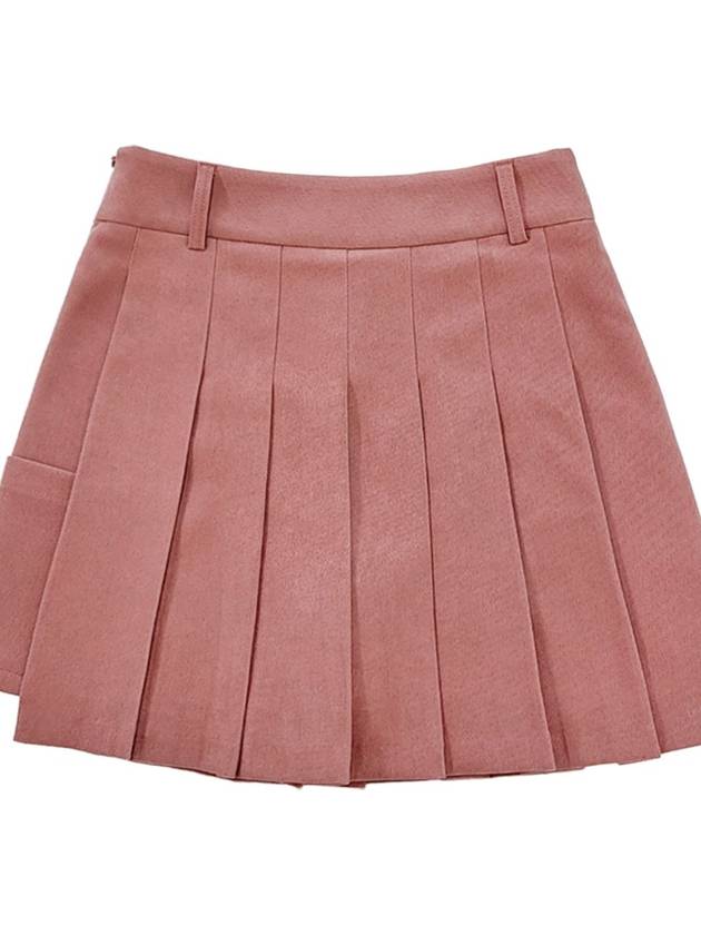 Warm Pocket Pleats Peach Brushed Pleated Skirt PINK - MONBIRDIE GOLF - BALAAN 2