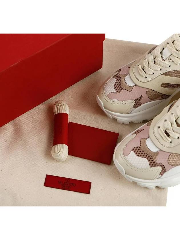 Camouflage Bounce Low-Top Sneakers White Pink - VALENTINO - BALAAN 9