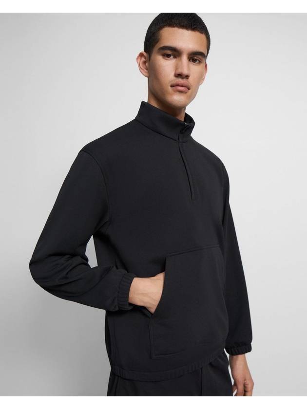 Rib Half-Zip Trainer Knit Top Black - THEORY - BALAAN 6