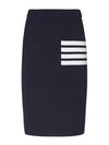 Fine Merino Wool Link Stitch Pencil Skirt Navy - THOM BROWNE - BALAAN 3