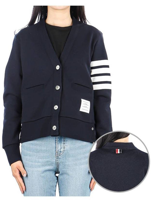 4-Bar Loopback Jersey Cardigan Navy - THOM BROWNE - BALAAN 2