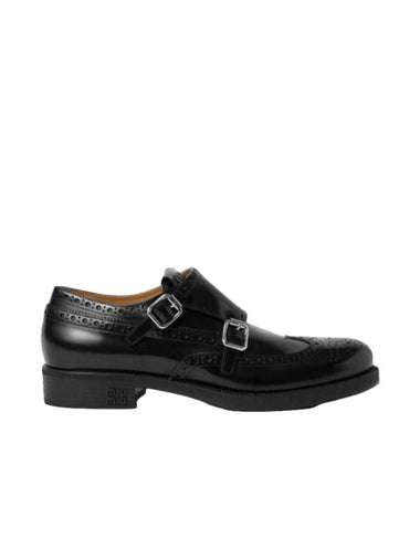 Church's Women's Brushed Leather Double Monk Strap Black - MIU MIU - BALAAN 1