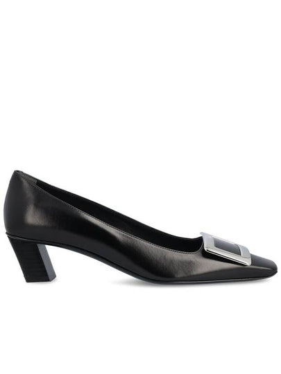 Women's Buckle Patent Leather 45mm Square Toe Pumps Heels Black - ROGER VIVIER - BALAAN 2