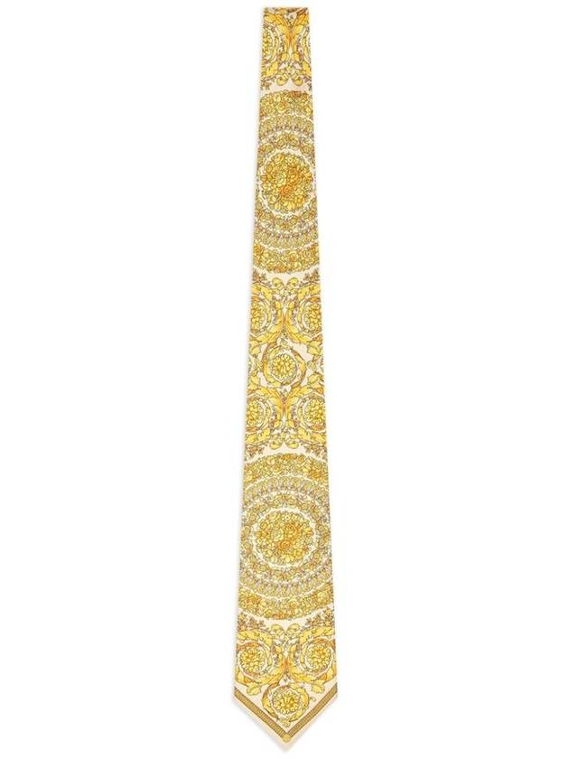 Barocco silk tie yellow - VERSACE - BALAAN 1