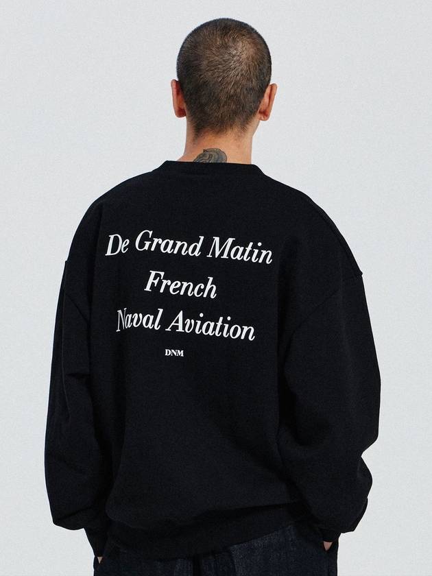 V Heavy Sweat Slogan Sweatshirt Black - DE GRAND MATIN - BALAAN 1