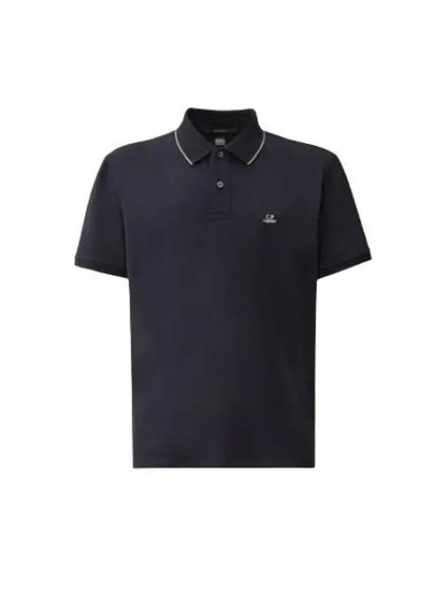 Stretch Piquet Regular Striped Collar Polo Shirt Navy - CP COMPANY - BALAAN 2