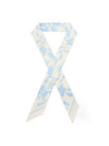 Logo Print Mini Silk Scarf Beige Blue - SALVATORE FERRAGAMO - BALAAN 1