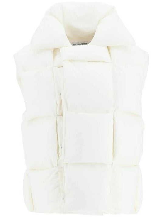 Intreccio Nylon Padding Vest White - BOTTEGA VENETA - BALAAN.