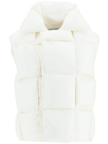 Intrecciato Nylon Padding Vest White - BOTTEGA VENETA - BALAAN 1