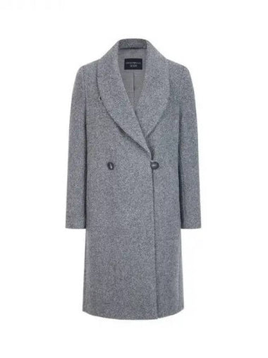 Women s shawl lapel herringbone coat melange gray 271857 - EMPORIO ARMANI - BALAAN 1