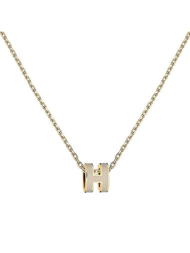 Mini Pop H Pendant Necklace Gold Marron Glace - HERMES - BALAAN 1