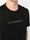 Embroidered Logo Crew Neck Cotton Short Sleeve T-Shirt Black - CP COMPANY - BALAAN 6