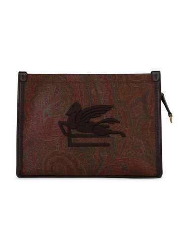 Etro 'Arnica' Brown Leather Clutch - ETRO - BALAAN 1