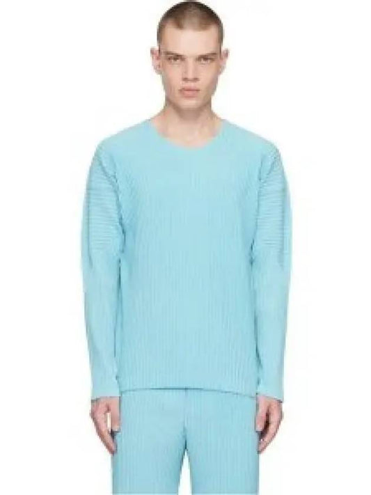 HOMME PLISSE Color pleated T shirt Aqua blue HP36JK19271 - ISSEY MIYAKE - BALAAN 1