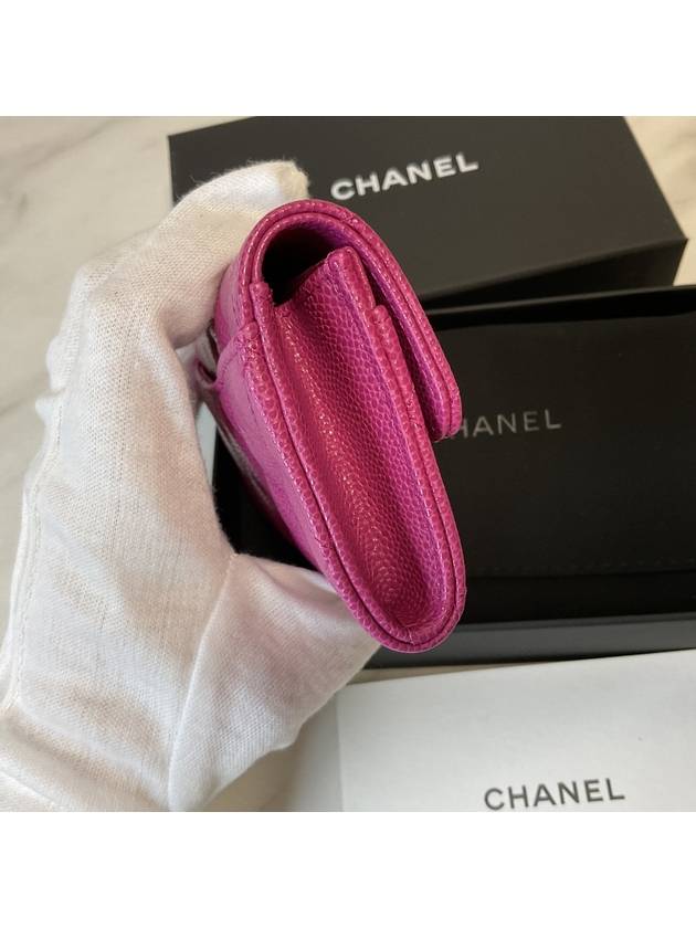 Classic Snap Caviar Card Holder Pink Gold Plated - CHANEL - BALAAN 3