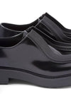 Diapason Opaque Brushed Leather Lace-Up Shoes Black - PRADA - BALAAN 5