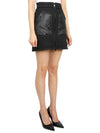 Women's Micro Diamond Quilted Zip-up Mini A-Line Skirt Black - MONCLER - BALAAN 4