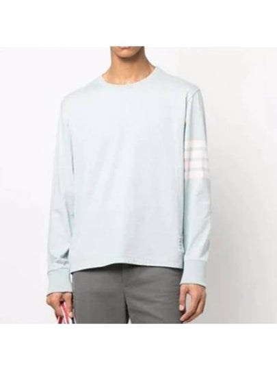 4 Bar Crew Neck Long Sleeve T-Shirt Blue - THOM BROWNE - BALAAN 2