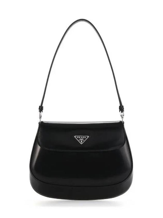 Cleo Brushed Flap Shoulder Bag Black - PRADA - BALAAN 2