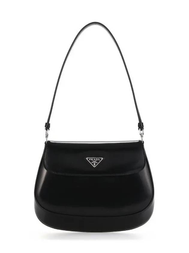 Cleo Brushed Flap Shoulder Bag Black - PRADA - BALAAN 3