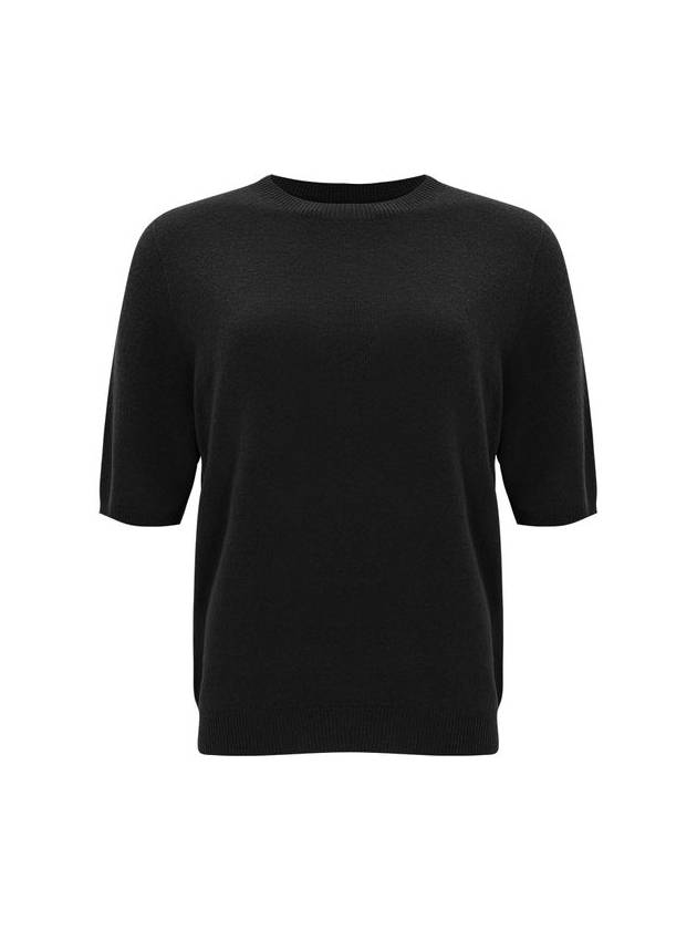 100% Wool Round Neck Sleeve Sweater Black C3KPO74BK - CALLAITE - BALAAN 1