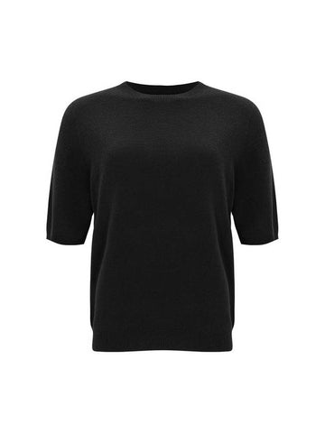 100% Wool Round Neck Sleeve Sweater Black C3KPO74BK - CALLAITE - BALAAN 1