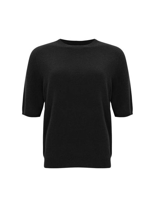 100% Wool Round Neck Sleeve Sweater Black C3KPO74BK - CALLAITE - BALAAN 1