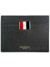 Pebble Calfskin 4-Bar Applique Note Card Wallet Dark Grey - THOM BROWNE - BALAAN 3