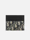 Oblique Jacquard Grained Leather Card Wallet Black - DIOR - BALAAN 2