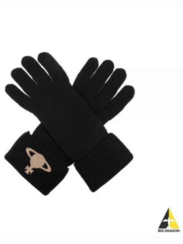 logo knit gloves black - VIVIENNE WESTWOOD - BALAAN 2