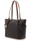 Jet Set Signature Logo Pendant Tote Bag Dark Brown - MICHAEL KORS - BALAAN.