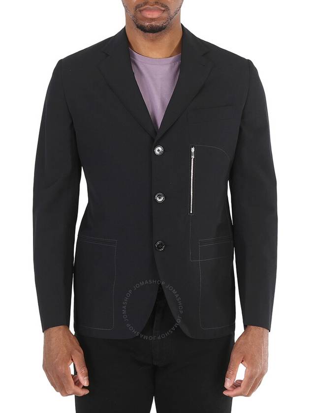 Hermes Black Wool And Silk Blazer Jacket, Brand Size 52 - HERMES - BALAAN 1