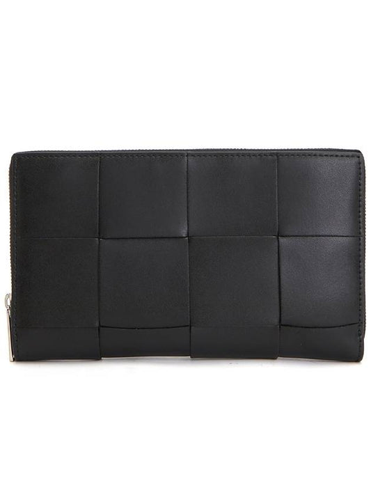 Intrecciato Zipper Around Medium Wallet Black - BOTTEGA VENETA - BALAAN 2