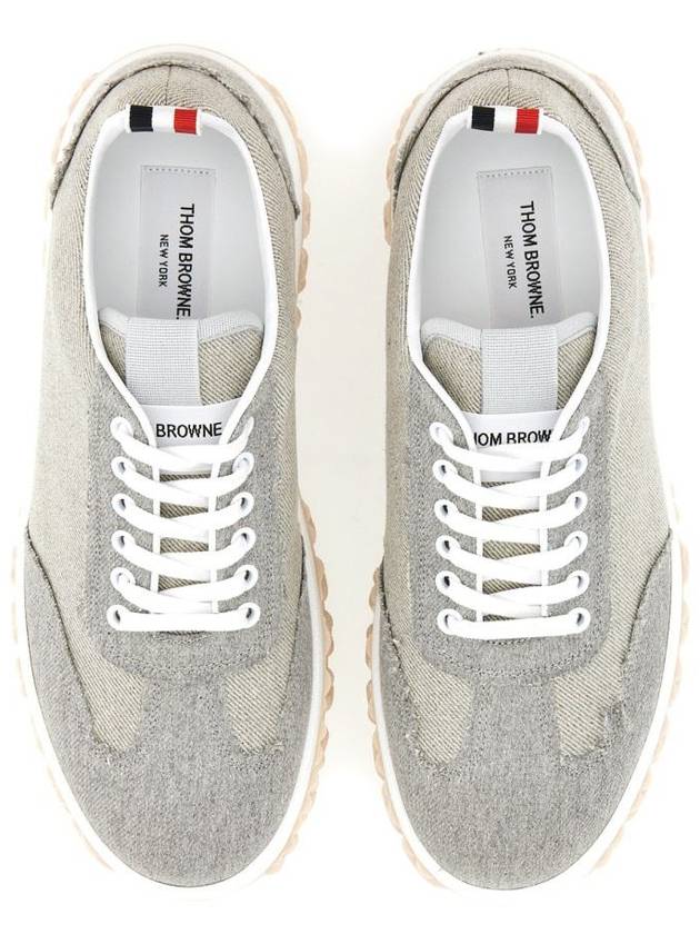 Cable Knit Low Top Sneakers Grey - THOM BROWNE - BALAAN 3