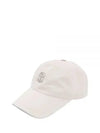 Embroidered Logo Curved Peak Ball Cap White - BRUNELLO CUCINELLI - BALAAN 2