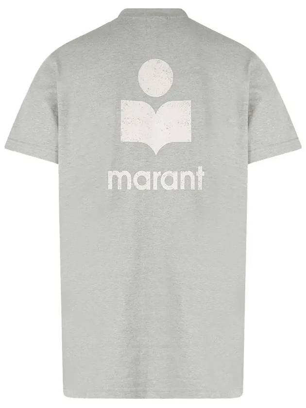 Zafferh Logo Cotton Short Sleeve T-Shirt Grey - ISABEL MARANT - BALAAN 4