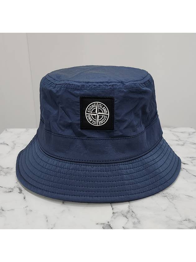 Econyl Regenerated Nylon Bucket Hat Avio Blue - STONE ISLAND - BALAAN 3