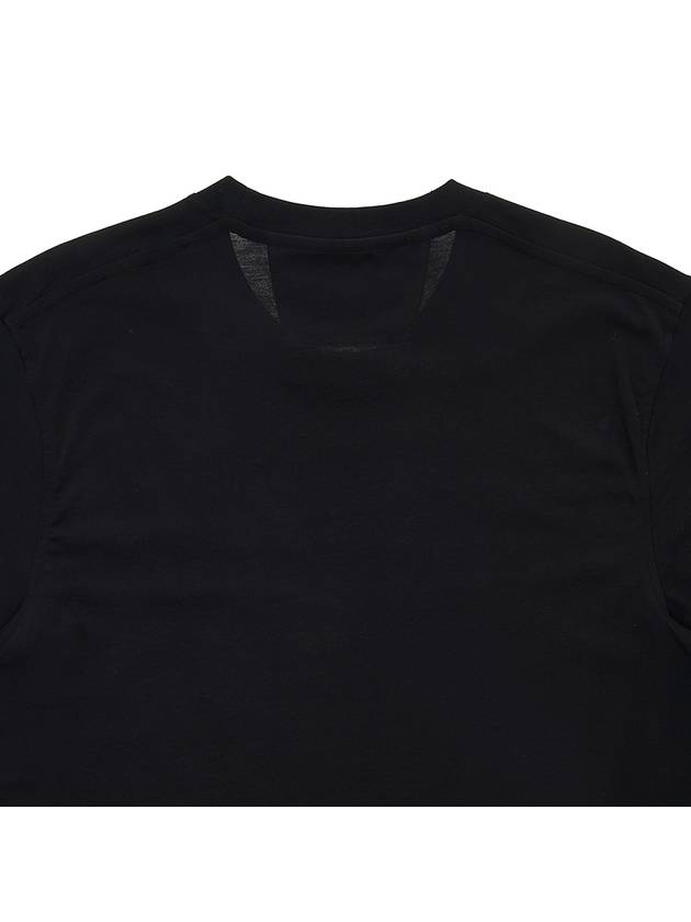 Small Logo Print Short Sleeve T-Shirt Black - CP COMPANY - BALAAN 8